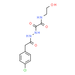 ChemSpider 2D Image | 2-{2-[(4-Chlorophenyl)acetyl]hydrazino}-N-(2-hydroxyethyl)-2-oxoacetamide | C12H14ClN3O4