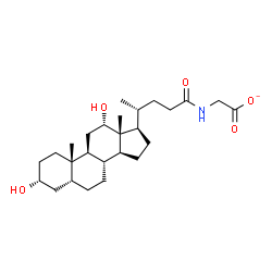 ChemSpider 2D Image | {[(3alpha,5beta,12alpha)-3,12-Dihydroxy-24-oxocholan-24-yl]amino}acetate | C26H42NO5