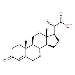 ChemSpider 2D Image | (2S)-2-[(8S,9S,10R,13S,14S,17R)-10,13-Dimethyl-3-oxo-2,3,6,7,8,9,10,11,12,13,14,15,16,17-tetradecahydro-1H-cyclopenta[a]phenanthren-17-yl]propanoate (non-preferred name) | C22H31O3