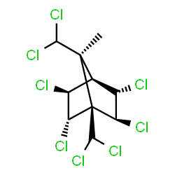 ChemSpider 2D Image | (1S,2S,3S,4S,5S,6S,7S)-2,3,5,6-Tetrachloro-1,7-bis(dichloromethyl)-7-methylbicyclo[2.2.1]heptane | C10H10Cl8