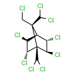 ChemSpider 2D Image | (1S,2S,3S,4S,5S,6S,7S)-2,3,5,6-Tetrachloro-7-(chloromethyl)-1,7-bis(dichloromethyl)bicyclo[2.2.1]heptane | C10H9Cl9