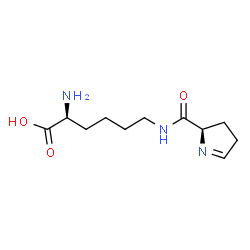 ChemSpider 2D Image | N~6~-[(2R)-3,4-Dihydro-2H-pyrrol-2-ylcarbonyl]-L-lysine | C11H19N3O3