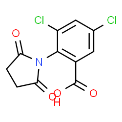 ChemSpider 2D Image | 3,5-Dichloro-2-(2,5-dioxo-1-pyrrolidinyl)benzoic acid | C11H7Cl2NO4