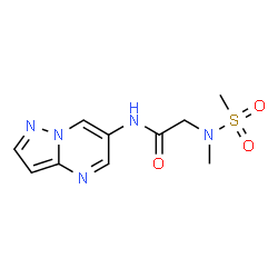 ChemSpider 2D Image | N~2~-Methyl-N~2~-(methylsulfonyl)-N-pyrazolo[1,5-a]pyrimidin-6-ylglycinamide | C10H13N5O3S