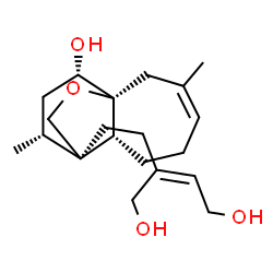 ChemSpider 2D Image | (2Z)-2-{2-[(1R,7R,8R,9R,11S)-11-Hydroxy-3,9-dimethyl-12-oxatricyclo[6.3.2.0~1,7~]tridec-3-en-8-yl]ethyl}-2-butene-1,4-diol | C20H32O4