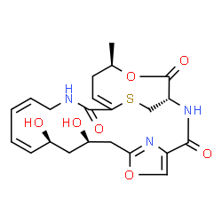 ChemSpider 2D Image | (1S,9R,11S,12Z,14Z,19Z,22R)-9,11-Dihydroxy-22-methyl-6,23-dioxa-26-thia-2,17,27-triazatricyclo[17.5.2.1~4,7~]heptacosa-4,7(27),12,14,19-pentaene-3,18,24-trione | C22H27N3O7S