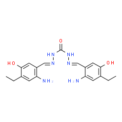 ChemSpider 2D Image | N'',N'''-Bis[(E)-(2-amino-4-ethyl-5-hydroxyphenyl)methylene]carbonohydrazide | C19H24N6O3