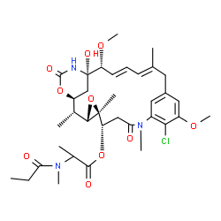 ChemSpider 2D Image | (1S,2R,3S,5S,6S,16E,18E,20R,21S)-11-Chloro-21-hydroxy-12,20-dimethoxy-2,5,9,16-tetramethyl-8,23-dioxo-4,24-dioxa-9,22-diazatetracyclo[19.3.1.1~10,14~.0~3,5~]hexacosa-10(26),11,13,16,18-pentaen-6-yl 2-
[methyl(propionyl)amino]propanoate (non-preferred name) | C35H48ClN3O10
