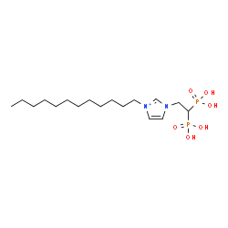 ChemSpider 2D Image | 1-(2,2-Diphosphonoethyl)-3-dodecyl-1H-imidazol-3-ium | C17H35N2O6P2