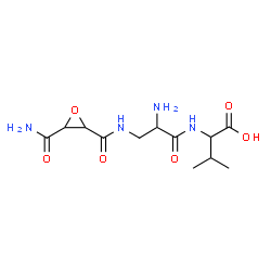ChemSpider 2D Image | 3-{[(3-Carbamoyl-2-oxiranyl)carbonyl]amino}alanylvaline | C12H20N4O6