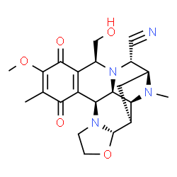 ChemSpider 2D Image | (1S,3S,4S,9S,16S,18S,19S,21S)-16-(Hydroxymethyl)-13-methoxy-12,20-dimethyl-11,14-dioxo-5-oxa-8,17,20-triazahexacyclo[15.3.1.0~3,19~.0~4,8~.0~9,18~.0~10,15~]henicosa-10(15),12-diene-21-carbonitrile | C22H26N4O5