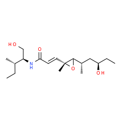 ChemSpider 2D Image | (2E)-3-{(2R)-3-[(2S,4R)-4-Hydroxy-2-hexanyl]-2-methyl-2-oxiranyl}-N-[(2S,3S)-1-hydroxy-3-methyl-2-pentanyl]acrylamide | C18H33NO4