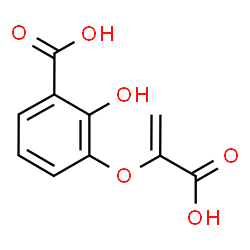 ChemSpider 2D Image | 3-[(1-Carboxyvinyl)oxy]-2-hydroxybenzoic acid | C10H8O6