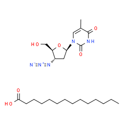 ChemSpider 2D Image | Tetradecanoic acid - 3'-azido-3'-deoxythymidine (1:1) | C24H41N5O6