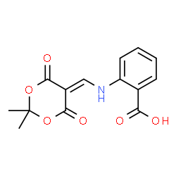 ChemSpider 2D Image | 2-{[(2,2-Dimethyl-4,6-dioxo-1,3-dioxan-5-ylidene)methyl]amino}benzoic acid | C14H13NO6