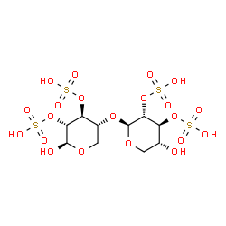 ChemSpider 2D Image | 4-O-(2,3-Di-O-sulfo-beta-D-xylopyranosyl)-2,3-di-O-sulfo-beta-D-xylopyranose | C10H18O21S4