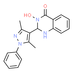 ChemSpider 2D Image | 2-(3,5-dimethyl-1-phenylpyrazol-4-yl)-3-hydroxy-1,2-dihydroquinazolin-4-one | C19H18N4O2