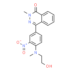 ChemSpider 2D Image | 4-{4-[(2-Hydroxyethyl)(methyl)amino]-3-nitrophenyl}-2-methyl-1(2H)-phthalazinone | C18H18N4O4