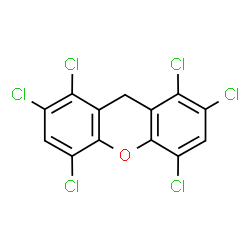 ChemSpider 2D Image | 1,2,4,5,7,8-Hexachloro-9H-xanthene | C13H4Cl6O