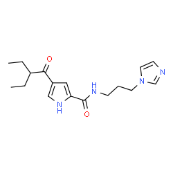 ChemSpider 2D Image | 4-(2-Ethylbutanoyl)-N-[3-(1H-imidazol-1-yl)propyl]-1H-pyrrole-2-carboxamide | C17H24N4O2