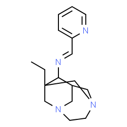 ChemSpider 2D Image | (E)-N-(1-Ethyl-3,6-diazatricyclo[4.3.1.1~3,8~]undec-9-yl)-1-(2-pyridinyl)methanimine | C17H24N4