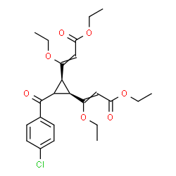 ChemSpider 2D Image | Diethyl 3,3'-[(1R,2S)-3-(4-chlorobenzoyl)-1,2-cyclopropanediyl]bis(3-ethoxyacrylate) | C24H29ClO7