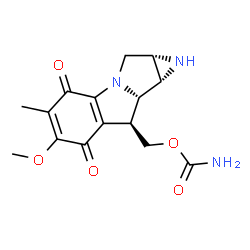 ChemSpider 2D Image | [(1aS,8S,8aS,8bS)-6-Methoxy-5-methyl-4,7-dioxo-1,1a,2,4,7,8,8a,8b-octahydroazireno[2',3':3,4]pyrrolo[1,2-a]indol-8-yl]methyl carbamate | C15H17N3O5