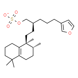 ChemSpider 2D Image | (2S)-5-(3-Furyl)-2-{2-[(1S,2R)-1,2,5,5-tetramethyl-1,2,3,4,5,6,7,8-octahydro-1-naphthalenyl]ethyl}pentyl sulfate | C25H39O5S