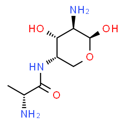 ChemSpider 2D Image | 4-(D-Alanylamino)-2-amino-2,4-dideoxy-beta-L-arabinopyranose | C8H17N3O4