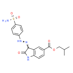 ChemSpider 2D Image | Isobutyl (3Z)-2-oxo-3-[(4-sulfamoylphenyl)hydrazono]-5-indolinecarboxylate | C19H20N4O5S