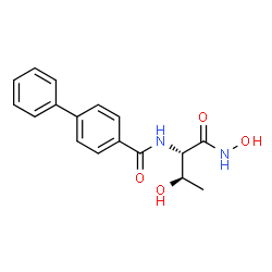ChemSpider 2D Image | N-[(2S,3R)-3-Hydroxy-1-(hydroxyamino)-1-oxo-2-butanyl]-4-biphenylcarboxamide | C17H18N2O4