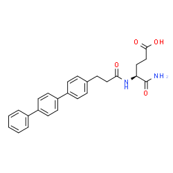 ChemSpider 2D Image | N~2~-[3-(1,1':4',1''-Terphenyl-4-yl)propanoyl]-L-alpha-glutamine | C26H26N2O4