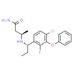 ChemSpider 2D Image | (3R)-3-{[(1S)-1-(4-Chloro-2-fluoro-3-phenoxyphenyl)propyl]amino}butanamide | C19H22ClFN2O2