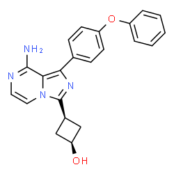 ChemSpider 2D Image | cis-3-[8-Amino-1-(4-phenoxyphenyl)imidazo[1,5-a]pyrazin-3-yl]cyclobutanol | C22H20N4O2
