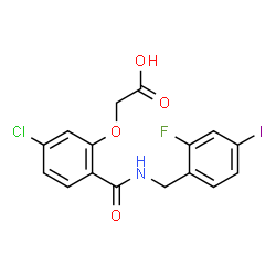 ChemSpider 2D Image | {5-Chloro-2-[(2-fluoro-4-iodobenzyl)carbamoyl]phenoxy}acetic acid | C16H12ClFINO4