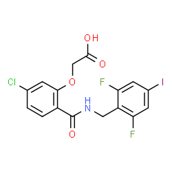 ChemSpider 2D Image | {5-Chloro-2-[(2,6-difluoro-4-iodobenzyl)carbamoyl]phenoxy}acetic acid | C16H11ClF2INO4