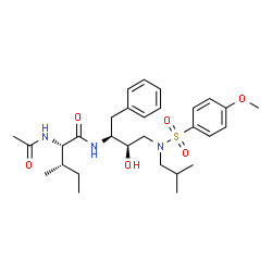 ChemSpider 2D Image | N~2~-Acetyl-N-[(2S,3R)-3-hydroxy-4-{isobutyl[(4-methoxyphenyl)sulfonyl]amino}-1-phenyl-2-butanyl]-L-isoleucinamide | C29H43N3O6S