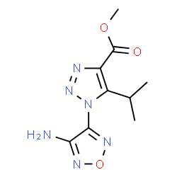 ChemSpider 2D Image | Methyl 1-(4-amino-1,2,5-oxadiazol-3-yl)-5-isopropyl-1H-1,2,3-triazole-4-carboxylate | C9H12N6O3