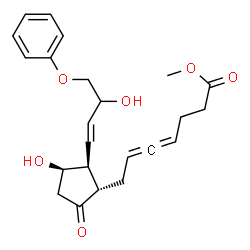 ChemSpider 2D Image | Methyl 7-[(1S,2S,3R)-3-hydroxy-2-(3-hydroxy-4-phenoxy-1-buten-1-yl)-5-oxocyclopentyl]-4,5-heptadienoate | C23H28O6