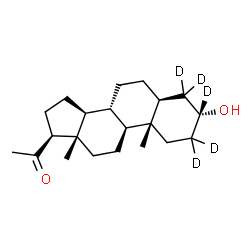 ChemSpider 2D Image | (3beta,5alpha)-3-Hydroxy(2,2,3,4,4-~2~H_5_)pregnan-20-one | C21H29D5O2