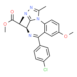 ChemSpider 2D Image | Methyl (2R)-2-[(4S)-6-(4-chlorophenyl)-8-methoxy-1-methyl-4H-[1,2,4]triazolo[4,3-a][1,4]benzodiazepin-4-yl]propanoate | C22H21ClN4O3