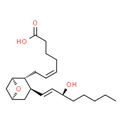 ChemSpider 2D Image | (5Z)-7-{(1S,2R,3R,5S)-3-[(1E,3S)-3-Hydroxy-1-octen-1-yl]-6-oxabicyclo[3.1.1]hept-2-yl}-5-heptenoic acid | C21H34O4