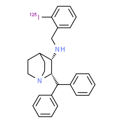 ChemSpider 2D Image | (2S,3S)-2-(Diphenylmethyl)-N-[2-(~125~I)iodobenzyl]quinuclidin-3-amine | C27H29125IN2