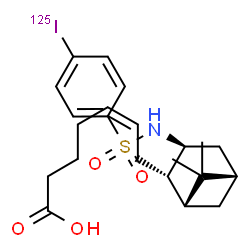 ChemSpider 2D Image | (5Z)-7-[(1R,2S,3S,5S)-3-({[4-(~125~I)Iodophenyl]sulfonyl}amino)-6,6-dimethylbicyclo[3.1.1]hept-2-yl]-5-heptenoic acid | C22H30125INO4S
