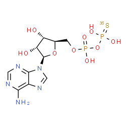 ChemSpider 2D Image | 5'-O-{Hydroxy[(~35~S)thiophosphonooxy]phosphoryl}adenosine | C10H15N5O9P235S