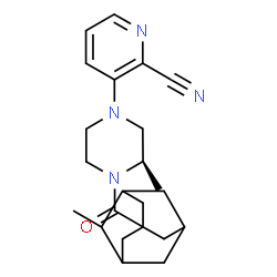 ChemSpider 2D Image | 3-{(3R)-3-Methyl-4-[(4-methyladamantan-1-yl)carbonyl]-1-piperazinyl}-2-pyridinecarbonitrile | C23H30N4O