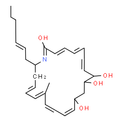 ChemSpider 2D Image | (1Z,3E,13Z)-22-[(2E)-2-Hexen-1-yl]-17-methylazacyclodocosa-1,3,5,7,13,15,17,19-octaene-2,9,10,12-tetrol | C28H39NO4