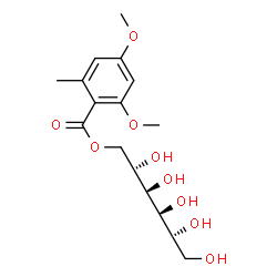 ChemSpider 2D Image | 1-O-(2,4-Dimethoxy-6-methylbenzoyl)-L-mannitol | C16H24O9
