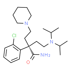 ChemSpider 2D Image | (2R)-2-(2-Chlorophenyl)-4-(diisopropylamino)-2-[2-(1-piperidinyl)ethyl]butanamide | C23H38ClN3O
