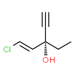 ChemSpider 2D Image | (1E,3R)-1-Chloro-3-ethyl-1-penten-4-yn-3-ol | C7H9ClO